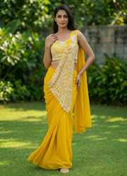 Georgette Saree – Embroidery Sequence Work, Ready to Wear 3