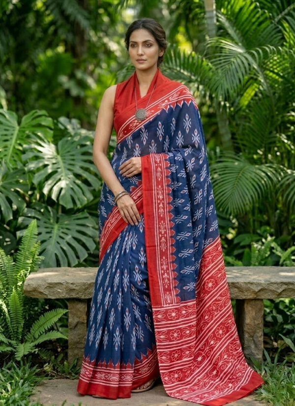 Pure Cotton Mulmul Saree with Blouse