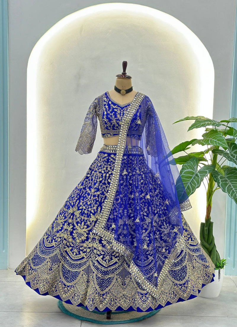 Butterfly Net Lehenga Choli with Sequin Embroidery