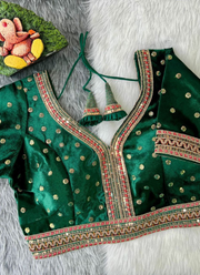 Heavy Velvet Bridal Blouse with Glitter Sequence Work 11
