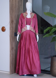 Designer Indo‑Western Jacket Lehenga Set 7