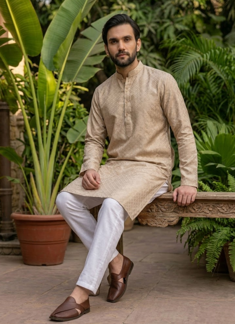 Jacquard Printed Kurta Pajama – Traditional Wear