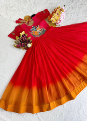 Georgette Kalamkari Anarkali Dress with Maggam Handwork (Sizes M–XXL) 5