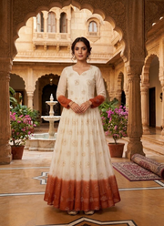 Premium Designer Crunchy Silver Gown – Pipe Sequins Embroidery Work, Traditional Indian dress 9