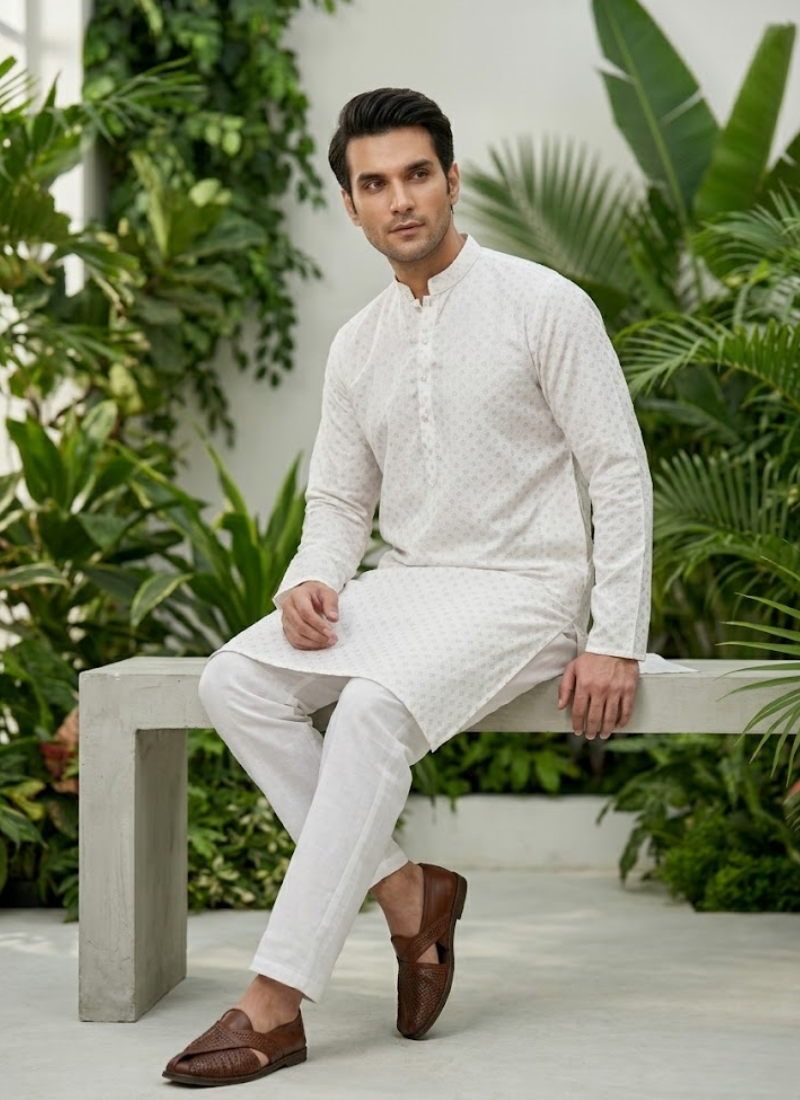 Jacquard Printed Kurta Pajama – Traditional Wear