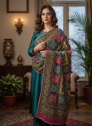 Velvet Winter Shawl with Mirror & Sequence Work – Ladies Shawl 3