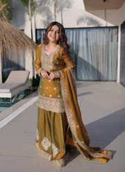 Fendi Chiffon Sharara Set with Dupatta 3