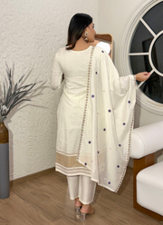 Luxury Viscose Silk Salwar Kameez with Embroidered Chanderi Dupatta 5