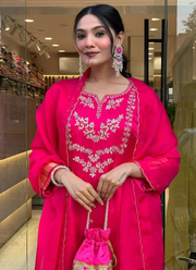 Viscose Silk Punjabi Suit with Embroidered Dupatta Elegance 3