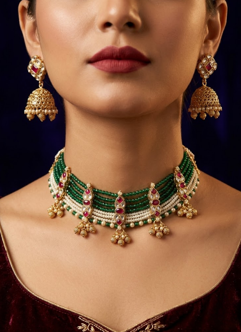 Avnita Kundan Heritage Choker Necklace,Wedding & party wear in perth,australia