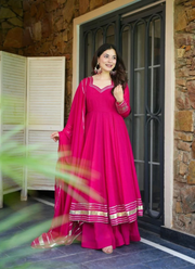 Georgette Silk Anarkali Salwar Kameez with Gotta Patti Work (Sizes S–XXL) 5