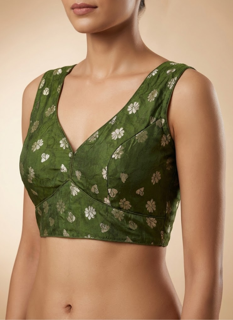 Cosmos Viscose Jequard Silk Women’s Blouse with Heavy Partywear Design