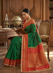 Banaras Silk Saree with Shovosachi Border 3