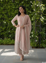 Glass Silk Salwar Suit with Sequins &amp; Chiffon Dupatta 4