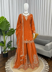 Crepe Sharara Set with Embroidered Dupatta 3