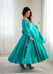 Luxury Chanderi Silk Anarkali with Dupatta 4