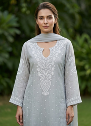 Mul Chanderi Chikankari Suit Set 18