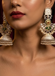 Silver Polished Panchi Fusion Earrings 5