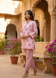 Women’s Pink Printed Salwar Kamiz Co-Ord Set 3