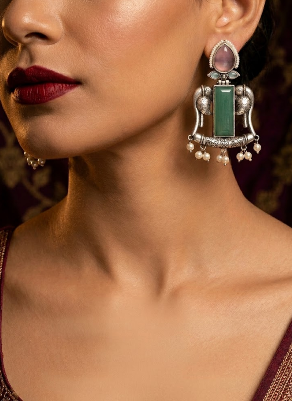 Prakhya Silver Replica Earrings, Indian party wear jewelry Perth