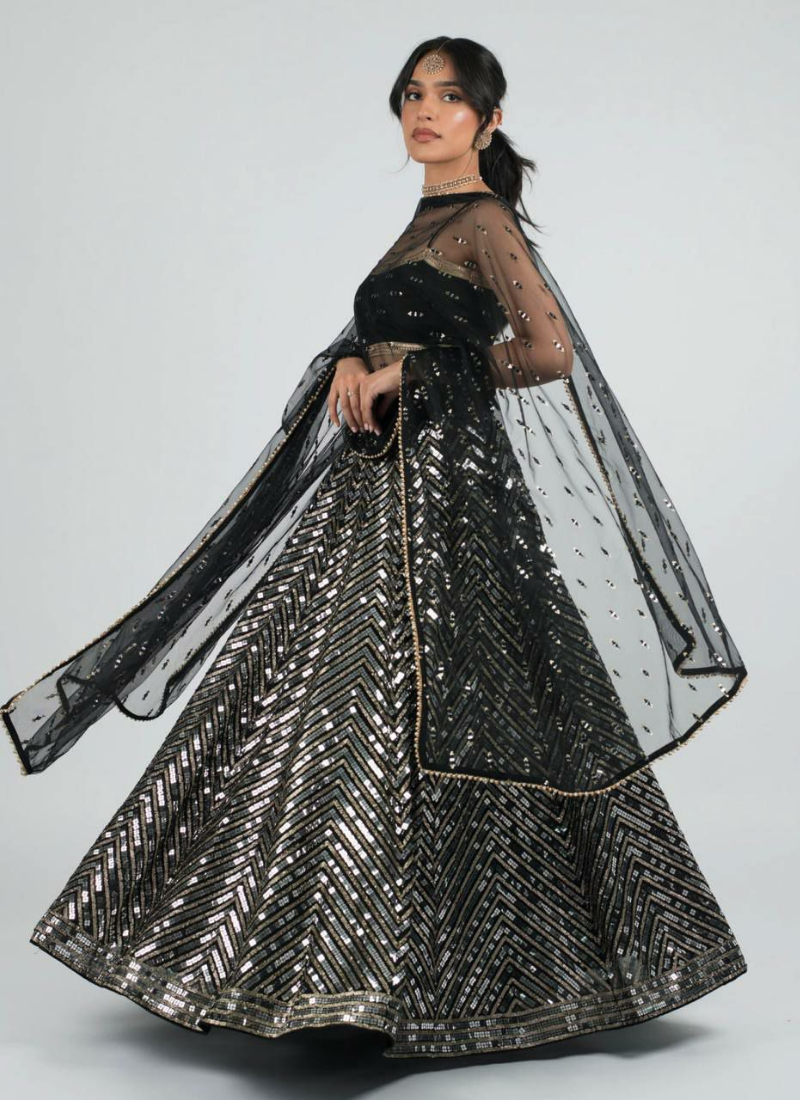 Georgette Lehenga Choli with Sequin &amp; Zari Work