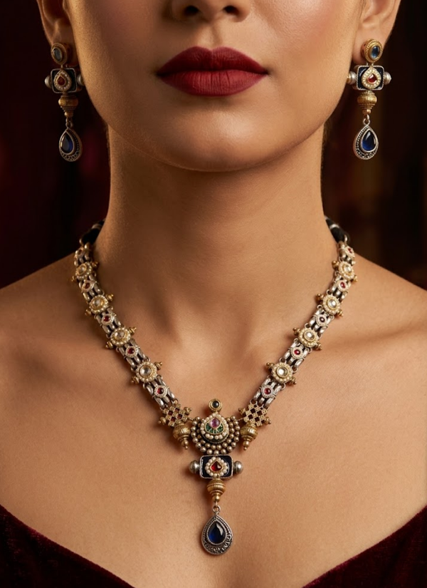 Samiksha Dual Tone Necklace Set