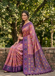 Karishma Patola Silk Saree – Premium Soft Silk with Zari Weaving & Meena Kari Border 2