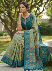Karishma Patola Silk Saree – Premium Soft Silk with Zari Weaving & Meena Kari Border 3