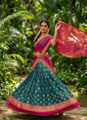 South-Style Kanjivaram Silk Lehenga Designer Indian Ethnic Wear Australia 5