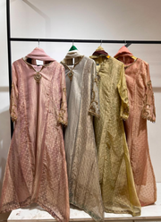 Tissue Kurta Set – Heavy Work with Pant & Dupatta (4 Colors) 3