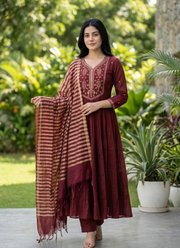 Mul Chanderi Kurta Set 7