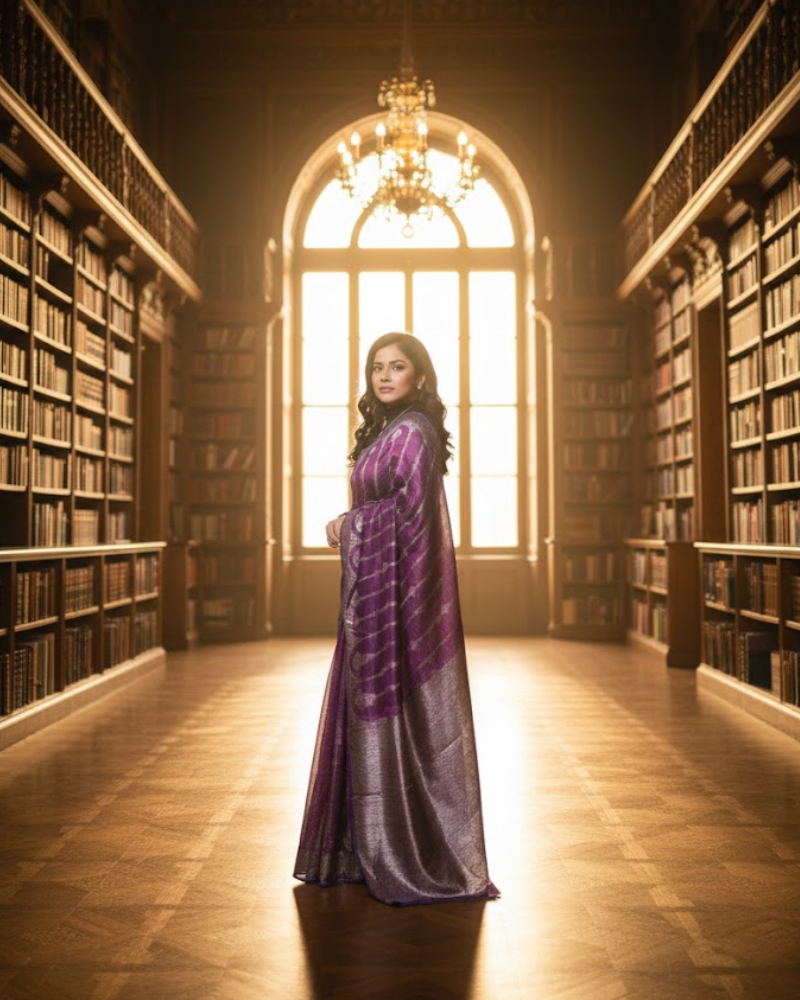 Banarasi Tissue Saree – Crush Finish Elegance