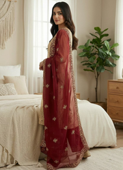 GMY Silk Palazzo Suit with Heavy Sequins Embroidery + Dupatta 4
