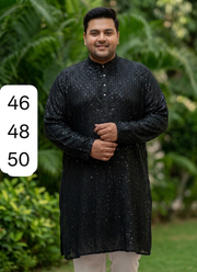 Plus Size Men's Lucknowi Kurta Pyjama Set 2