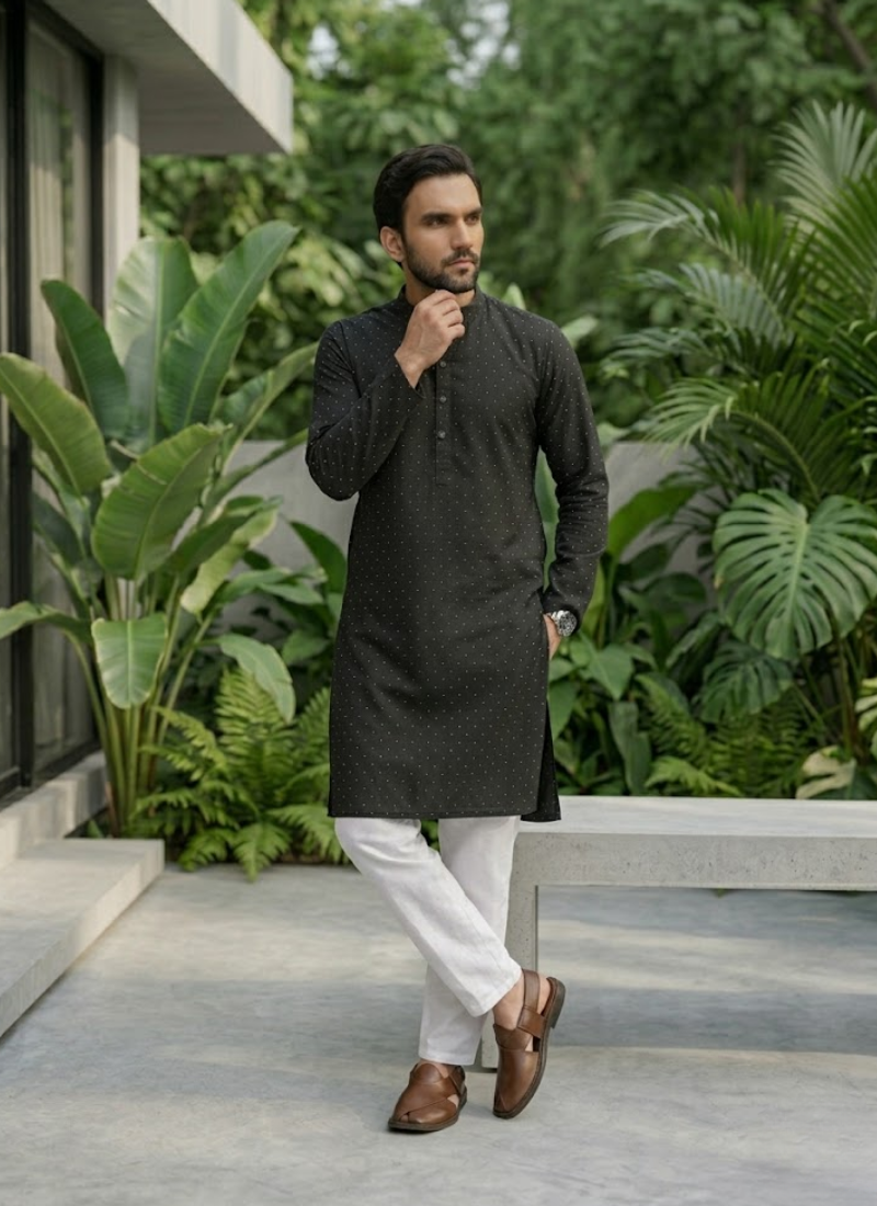 Jacquard Printed Kurta Pajama – Traditional Wear