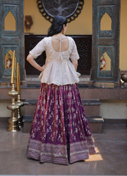 Viscose Jacquard Lehenga Set – Sequins & Zari Embroidery 4