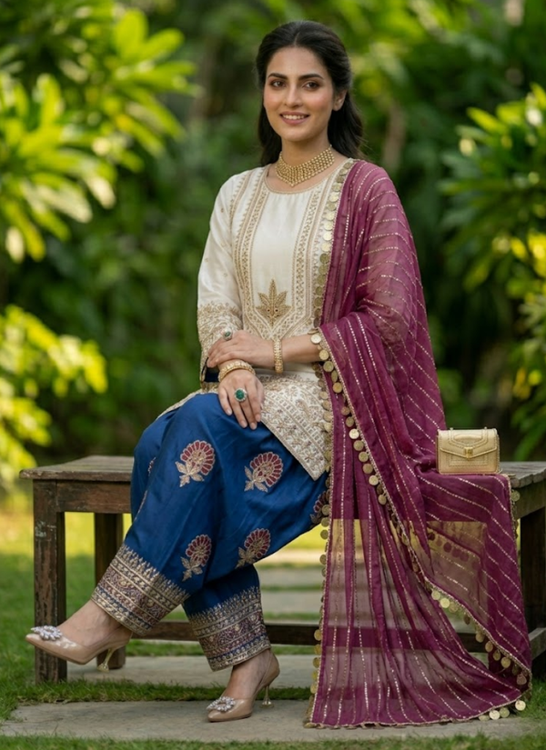 Silk Sharara Set with Georgette Dupatta