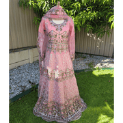Pink Pakistani Anarkali Suit – Net Fabric with Embroidery 8