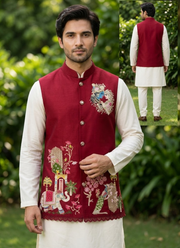 Men’s Malai Satin Koti Set | Indian men Traditional Dress Online Australia 4