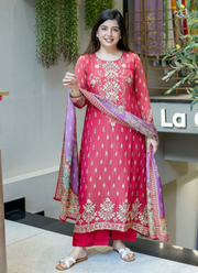 Handcrafted Punjabi Suit with Katha Embroidery & Mirror Work Dupatta 4