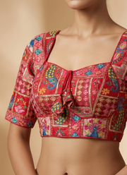 Pure Crepe Blouse with Elbow Sleeves & Back Dori 8