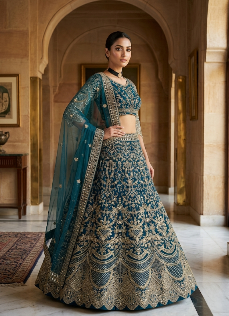 Butterfly Net Lehenga Choli with Sequin Embroidery