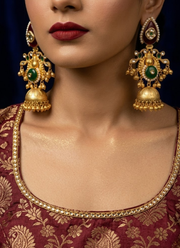 Red Green Golden Kashmiri Earrings 2