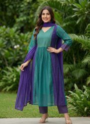 Pure Mul Chanderi Kurta Pant Set | Elegant Indian Traditional Wear Australia 10