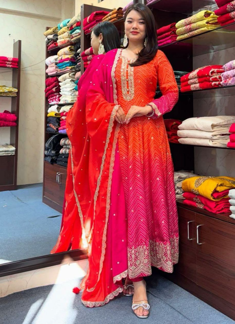 Elegant 47” Anarkali Suit with Classic Silhouette