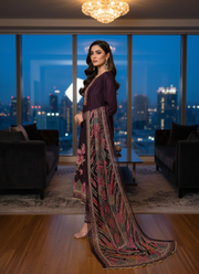 Silk Salwar Suit – Hand Embroidery with Chiffon Dupatta 3