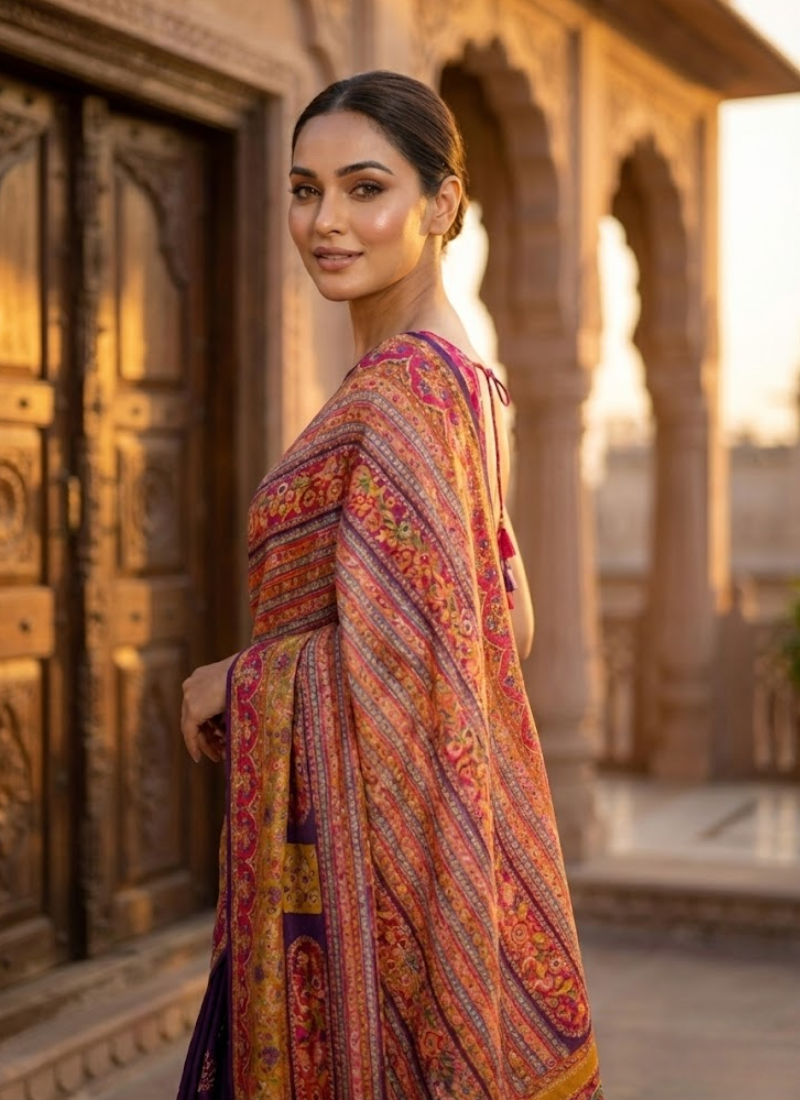 Pure Kani Silk Saree with Silk Mark Certified