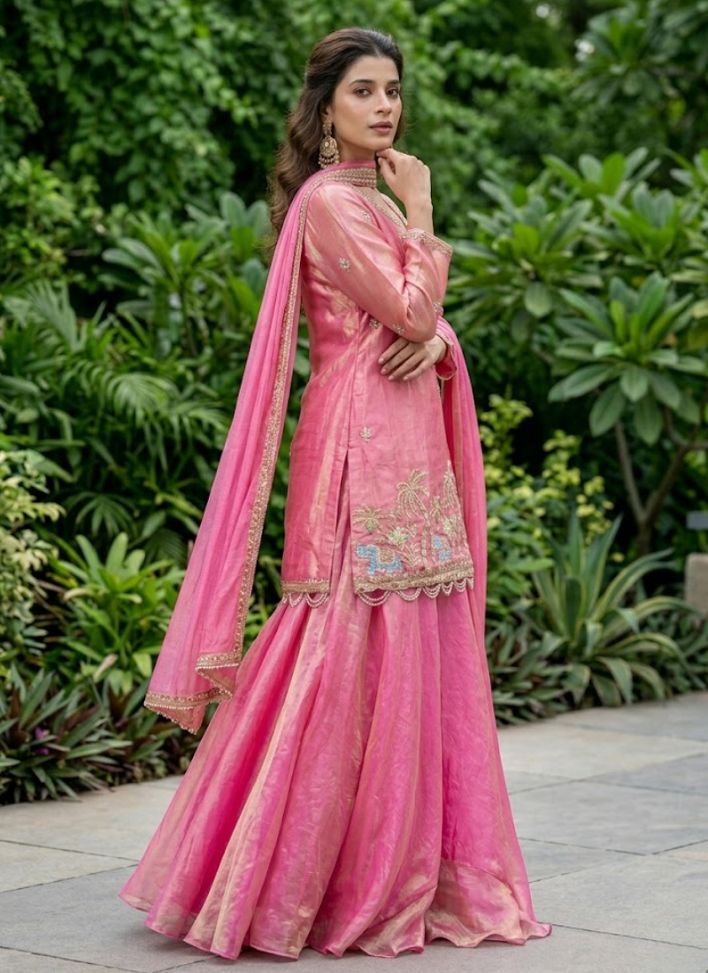 Fendy Kurti Lehenga Set with Embroidered Dupatta