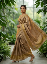 Gold Tissue Banarasi Saree with Heavy Border 2