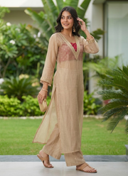 Designer Golden Tissue Salsa Kurta Set 5
